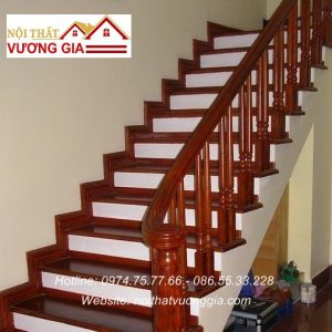Cầu thang gỗ đẹp nội thất vương gia