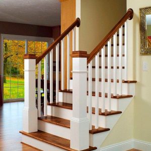 Cầu thag gỗ con tiện vuông nội thất vương gia
