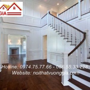 Cầu thag gỗ con tiện vuông nội thất vương gia