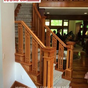 Cầu thang gỗ con tiện cnc nội thất vương gia