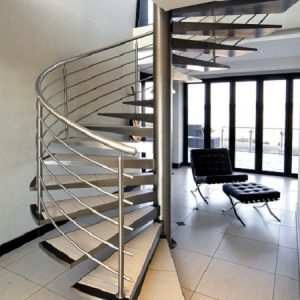 cầu thang inox xoắn ốc nội thất vương gia