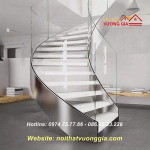 cầu thang kính cong - nội thất vương gia