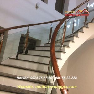 cầu thang kính cong,nội thất vương gia