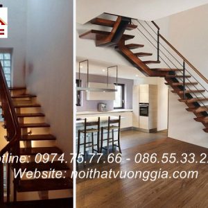 Cầu thang xương cá lan can dây cáp