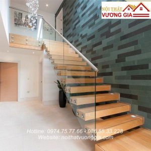 Cầu thang xương cá không dầm nội thất vương gia