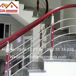 cầu thang inox tay vịn nhựa nội thất vương gia
