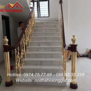 Cầu thang nhôm đúc Nội Thất Vương Gia