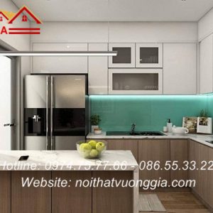 Kính màu ốp bếp nội thất vương gia
