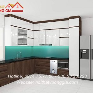 Kính màu ốp bếp nội thất vương gia