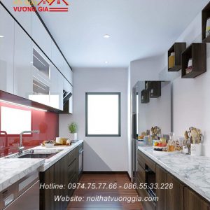 Kính màu ốp bếp nội thất vương gia