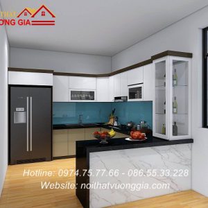 Kính màu ốp bếp nội thất vương gia