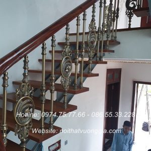Thi công cầu thang song nhôm đúc tại Vĩnh Phúc