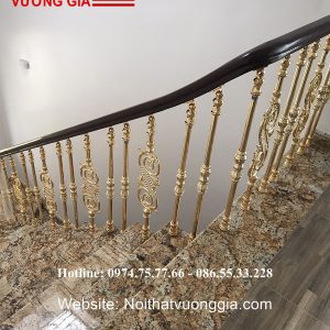 cầu thang nhôm đúc màu vàng