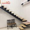 Cầu thang xương cá lan can dây cáp