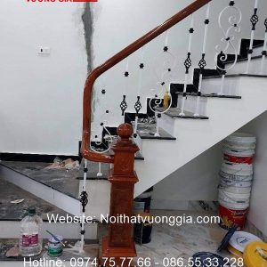 Lan can cầu thang sắt đơn giản đẹp